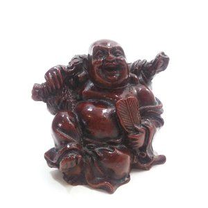 Laughing Buddha Statue Happy Mini Miniature 2"  Idol Buddhism Wealth Good Luck